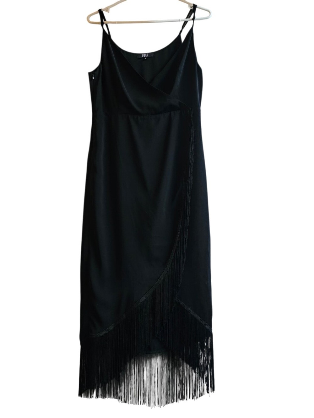 Goldie Black Fringe Slip Dress